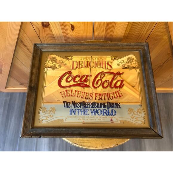 Vintage Coca-Cola Mirror "Delicious Coca-Cola Relieves Fatigue" (5647) - Picture 1 of 2